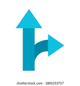up and right arrow flat style icon design of direction web forward and infographic theme Vector illustration