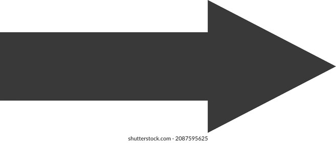 Right arrow. Forward motion. Simple black direction pointer