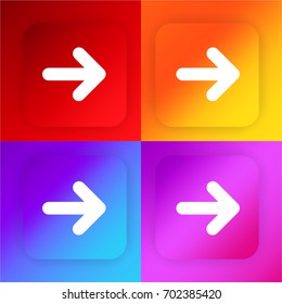 Right arrow four color gradient app icon set