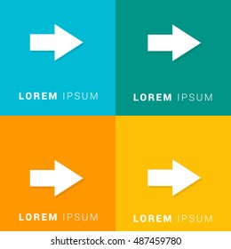 Right Arrow Four Color Material Designed Icon / Logo