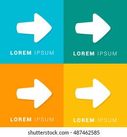Right Arrow Four Color Material Designed Icon / Logo