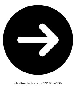 Right arrow glyph vector icon 