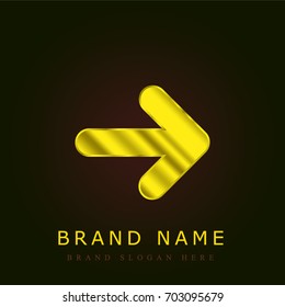 Right arrow golden metallic logo