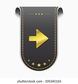 Right Arrow golden Vector Icon Design