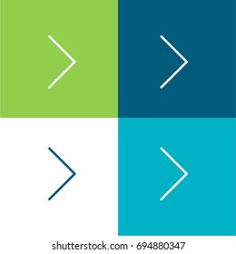 Right arrow green and blue material color minimal icon or logo design