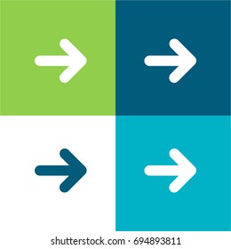 Right arrow green and blue material color minimal icon or logo design