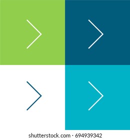 Right arrow green and blue material color minimal icon or logo design