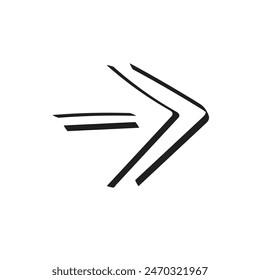 right arrow hand drawn doodle
