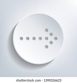 Right arrow of holes in plate, vector with 3d effect
