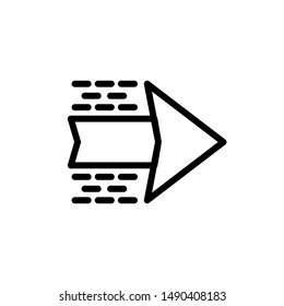 Right Arrow Icon , Best Logo Template Design Simple Clean Media Circle Emblem Isolated Illustration , Outline Solid Background White
