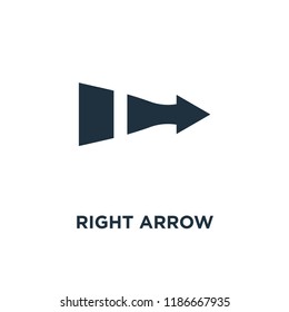 Right arrow icon. Black filled vector illustration. Right arrow symbol on white background. Can be used in web and mobile.