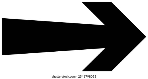 Right arrow icon. Black arrow to the right. Black long arrow isolated on white background. Black large forward or right pointing solid long arrow icon sketched as vector symbol.