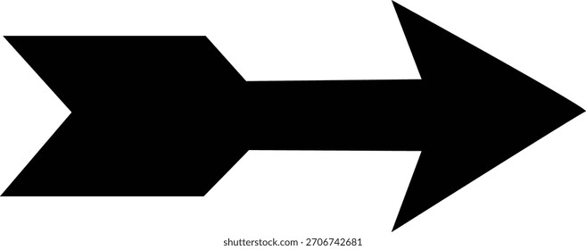 Right arrow icon in bold black vector style, directional navigation symbol for user interface elements, movement indicators, forward pointing graphic design