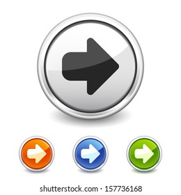 right arrow icon circular button in four colors