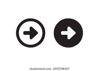 Right arrow icon in circular design Vector