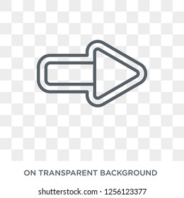 Right arrow icon. Right arrow design concept from  collection. Simple element vector illustration on transparent background.