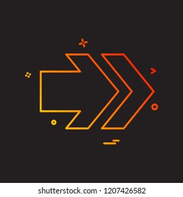 Right arrow icon design vector