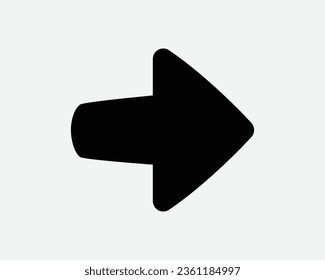 Right Arrow Icon East Side Turn Turning Point Pointer Path Direction Navigation Next Swipe Black White Shape Vector Clipart Illustration Sign Symbol