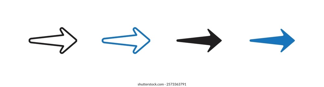 right arrow icon Flat line symbol