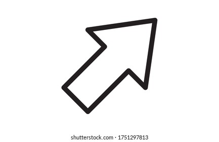 up right arrow icon flat style vector illustration.