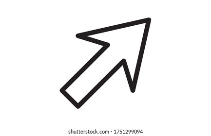 Nach oben rechts Symbol flach Vektorgrafik.