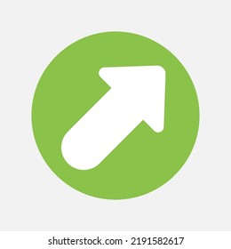 Up right arrow icon in flat style, use for website mobile app presentation