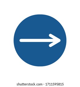 right arrow icon inside the blue circle frame