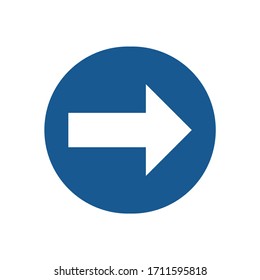 right arrow icon inside the blue circle frame