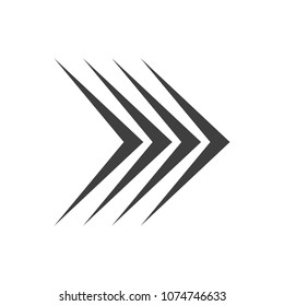 Right arrow icon isolated. Vector illustration. Abstract black arrow