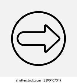 Right arrow icon in line style, use for website mobile app presentation