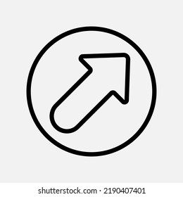 Up right arrow icon in line style, use for website mobile app presentation