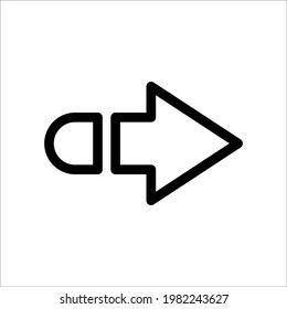 Right Arrow icon, Line Vector graphics