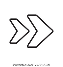 right arrow icon, line vector isolated on white background. trendy and modern design