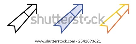 up right arrow icon. Linear, Blue Fill and Gradient Style Design Isolated On White Background