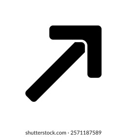 right up arrow icon, modern vector isolated on white background.