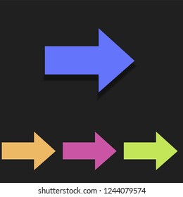 right arrow icon in multicolor. Simple glyph vector of arrow set for UI and UX, website or mobile application on white background