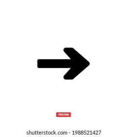 Right arrow icon. Navigation icon symbol. Vector illustration