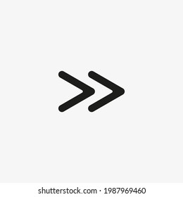 Icono de flecha derecha. Página siguiente, reenviar símbolo de botón multimedia para el diseño de interfaz de usuario de la aplicación móvil y del sitio web.