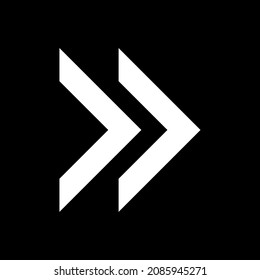 Right arrow icon. Next icon sign symbol in trendy flat style. Right arrow vector icon illustration isolated on black background