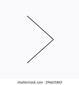 Right arrow icon. Next sign. Forward direction symbol. Linear outline icon on white background. Vector