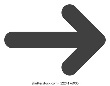 Right arrow icon on a white background. Isolated right arrow symbol with flat style.