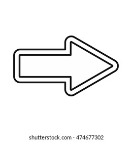 Right arrow icon in outline style on a white background