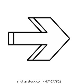 Right arrow icon in outline style on a white background