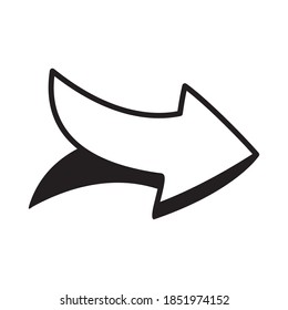 right arrow icon over white background, line style, vector illustration