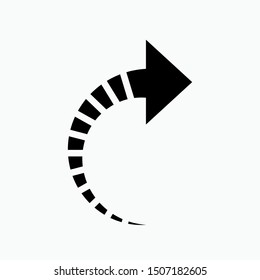 Right Arrow Icon. Reload Symbol for Design, Presentation, Website or Apps Elements - Vector. Logo Template.
