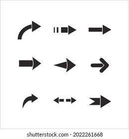 right arrow icon set. right arrow pack symbol vector elements for infographic web