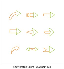 right arrow icon set. right arrow pack symbol vector elements for infographic web