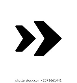 right arrow icon, silhouette vector isolated on white background. simple and modern design	