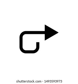 Right arrow icon. Simple glyph, flat vector of arrows icons for UI and UX, website or mobile application