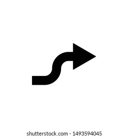 Right arrow icon. Simple glyph, flat vector of arrows icons for UI and UX, website or mobile application